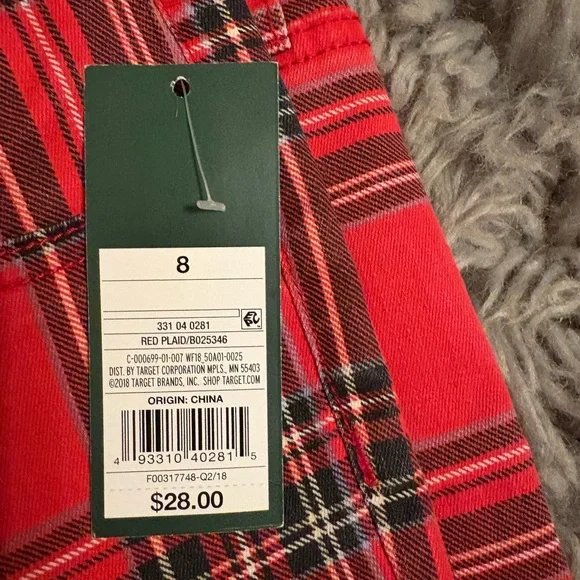 Wild Fable Red Casual Pants Tartan Style - Picture 4 of 11